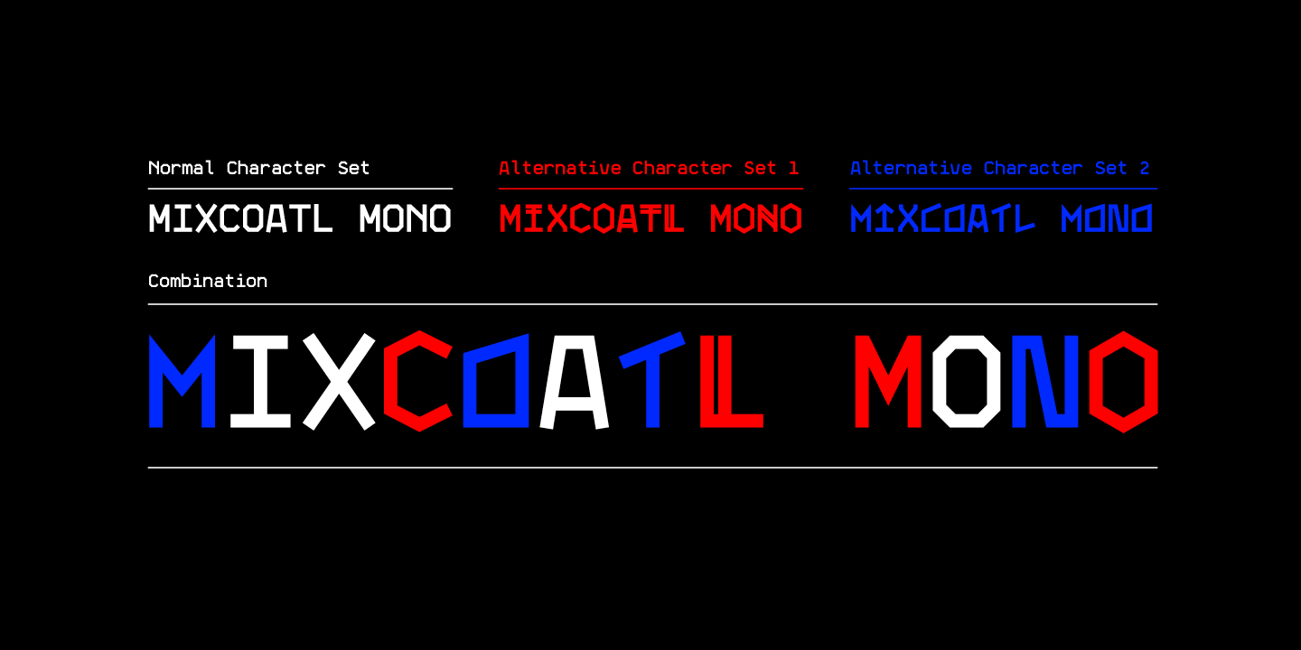 Beispiel einer Mixcoatl Mono Regular-Schriftart